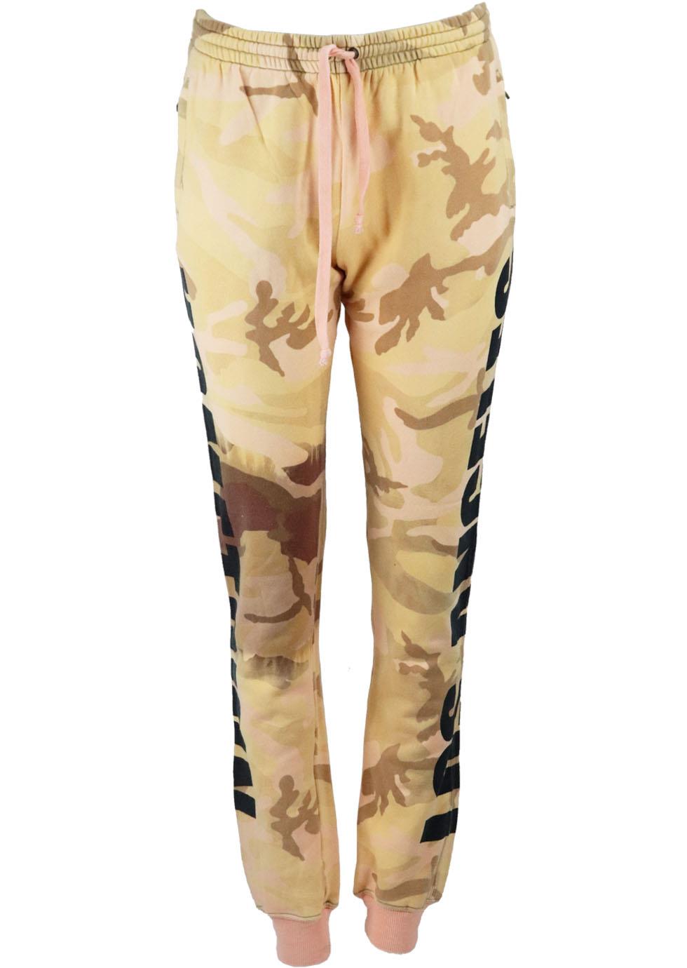 FAITH CONNEXION CAMOUFALGE PRINT COTTON JERSEY TRACK PANTS XSMALL