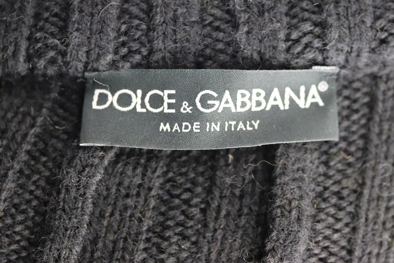 DOLCE AND GABBANA MEN'S DISTRESSED RIBBED CARDIGAN IT 50 UK/US CHEST 40