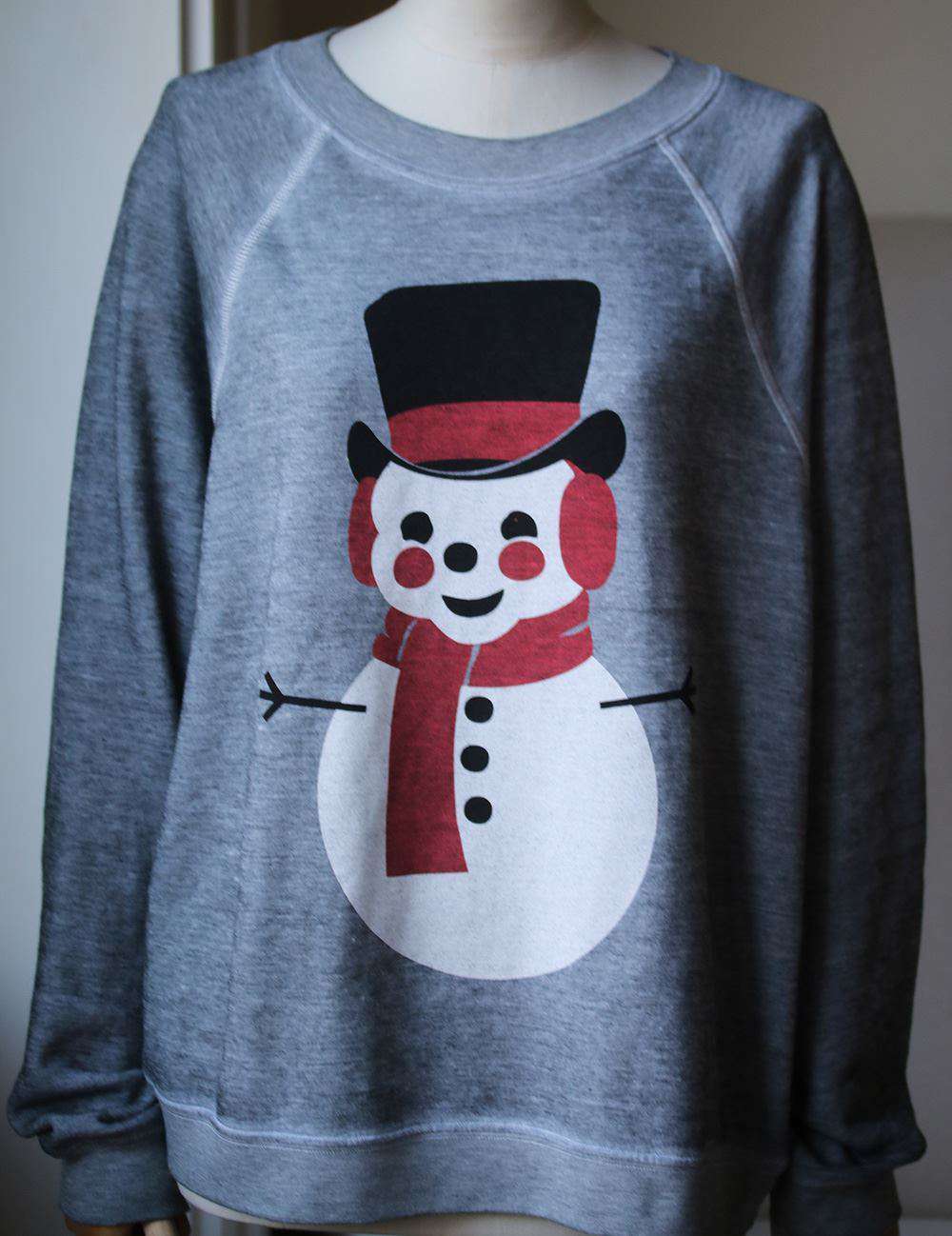 WILDFOX COUTURE FROSTY SNOWMAN JERSEY SWEATER MEDIUM