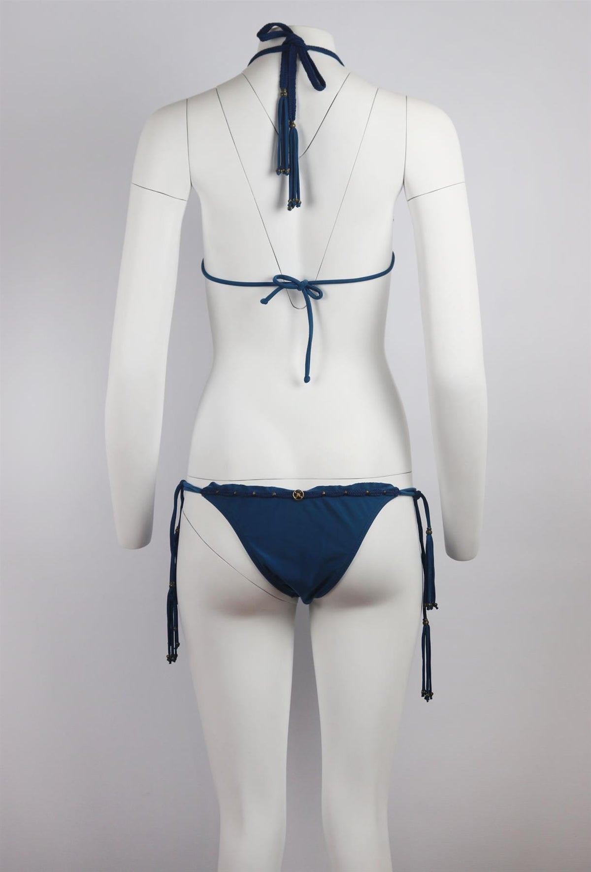 VIX IMPERIAL BOHEMIAN EMBELLISHED TRIANGLE HALTERNECK BIKINI MEDIUM