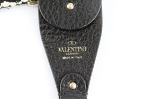 VALENTINO GARAVANI PERSONALISED EMBROIDERED CANVAS AND LEATHER BAG STRAP