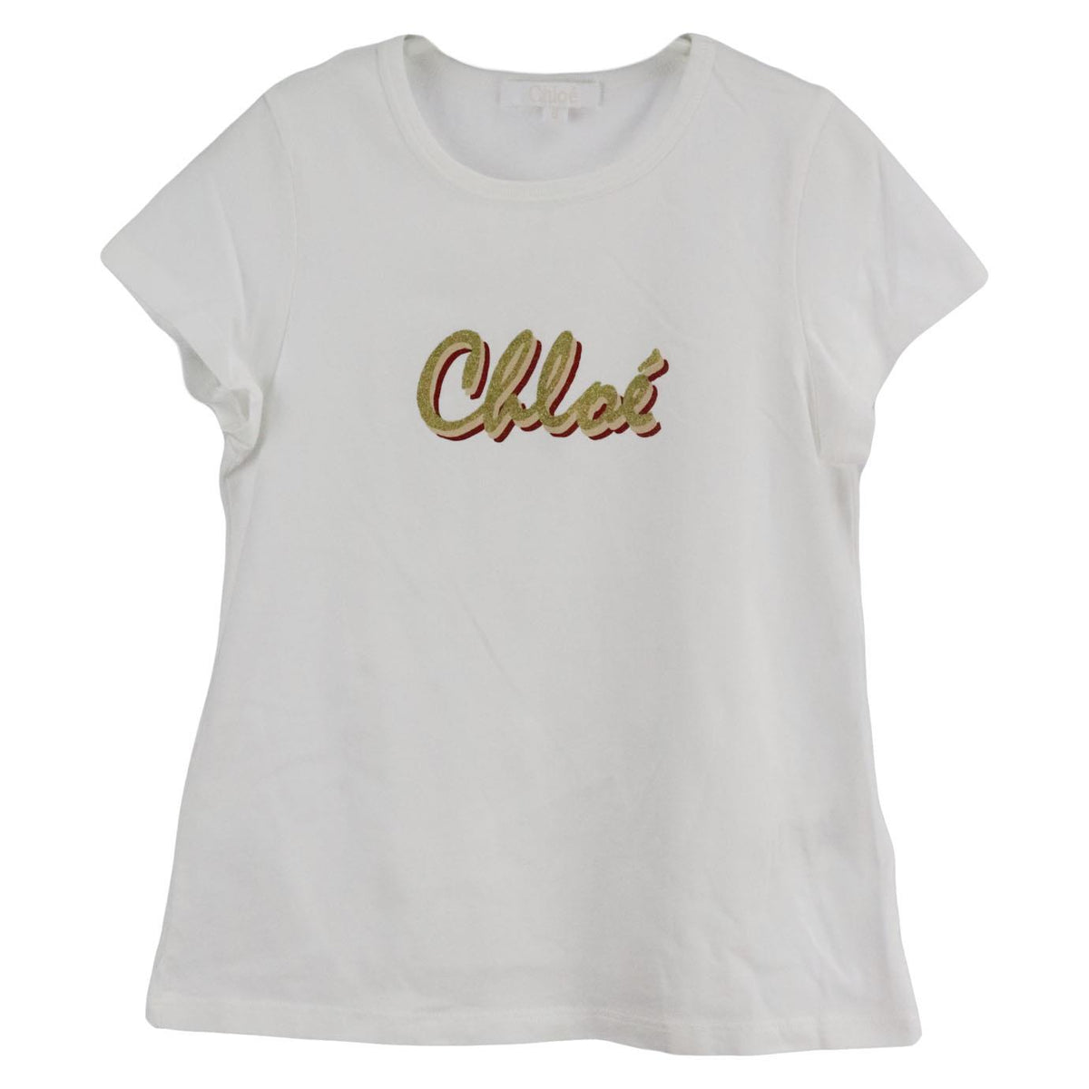 CHLOÉ KIDS GIRLS LOGO COTTON T-SHIRT 8 YEARS