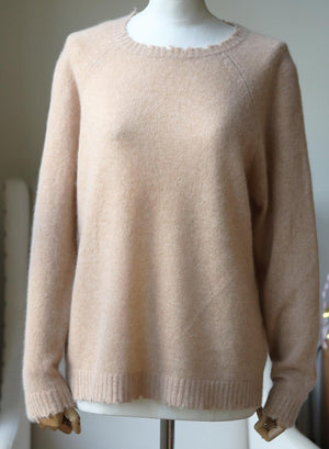 MINNIE ROSE DISTRESSED CASHMERE SWEATER LARGE
