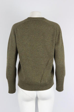 VICTORIA BECKHAM LOGO EMBROIDERED CASHMERE BLEND SWEATER