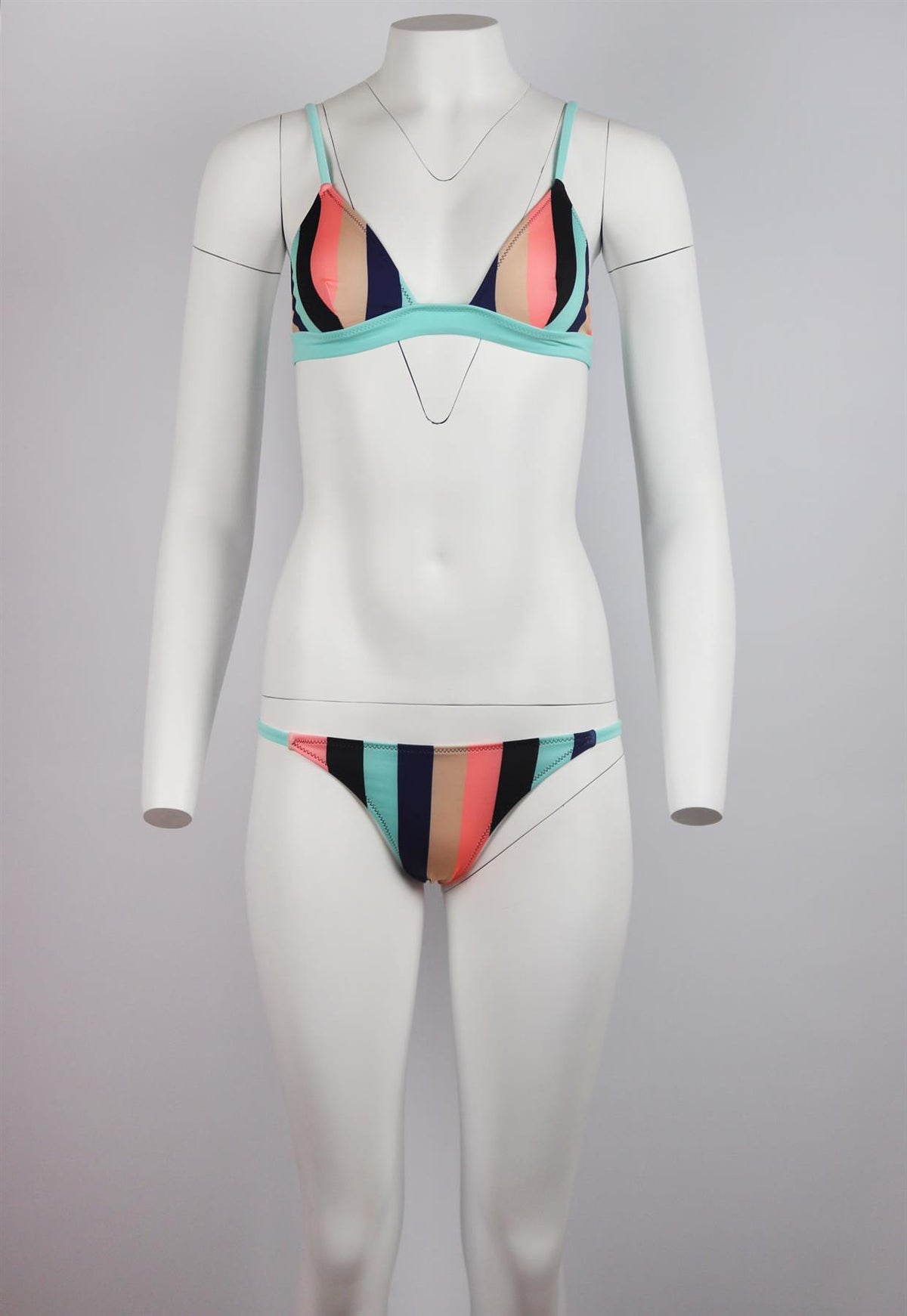 SOLID AND STRIPED MORGAN STRIPED TRIANGLE BIKINI SMALL
