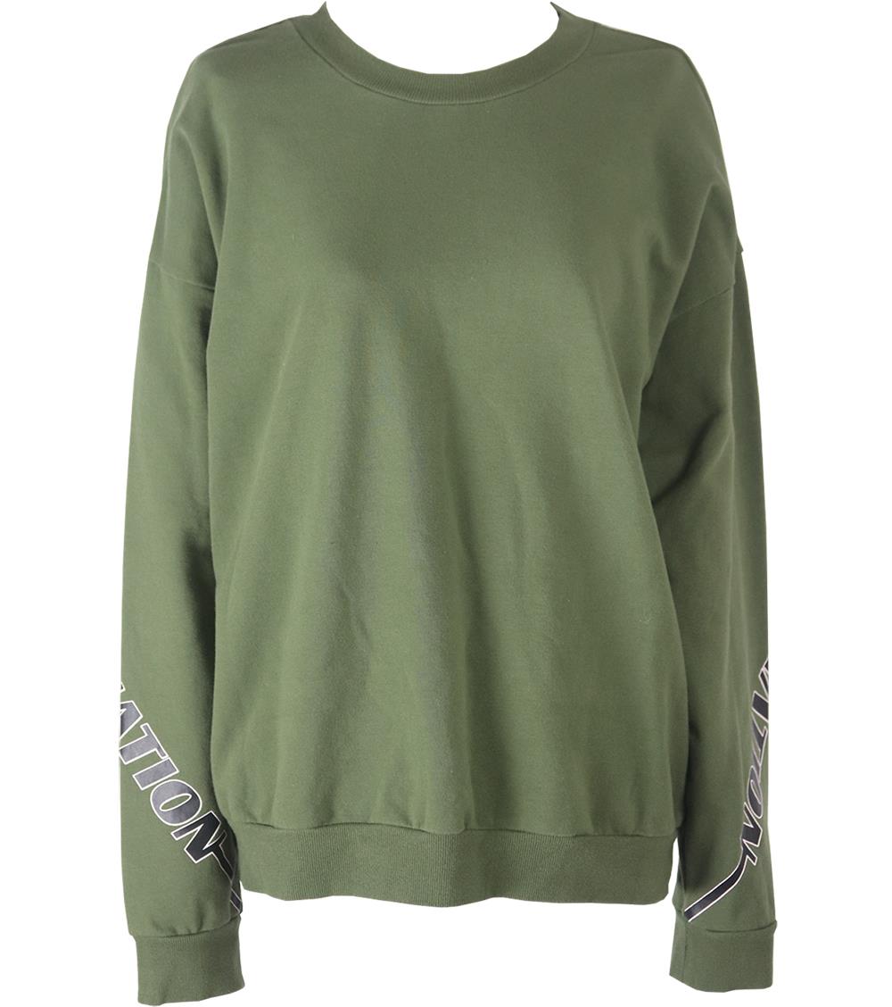 P.E NATION PRINTED COTTON BLEND JERSEY SWEATSHIRT LARGE