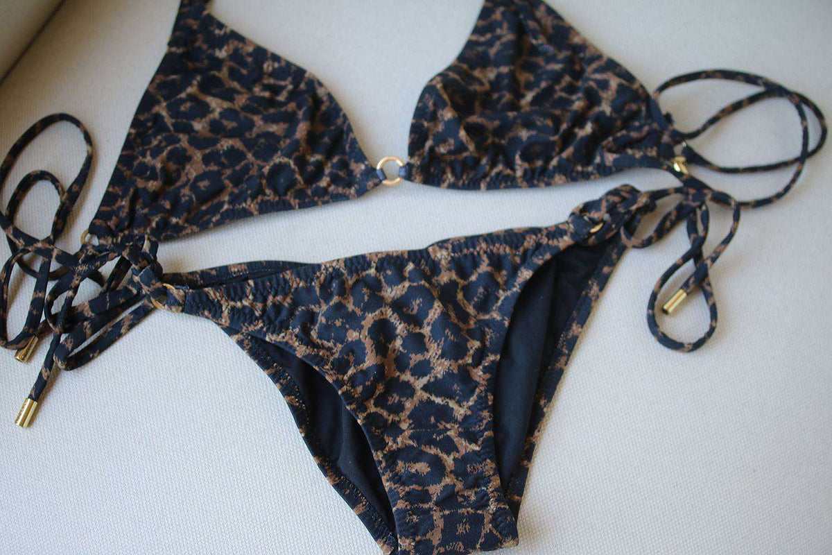 MELISSA ODABASH MONTE CARLO CHEETAH PRINT TRIANGLE BIKINI UK 10/14