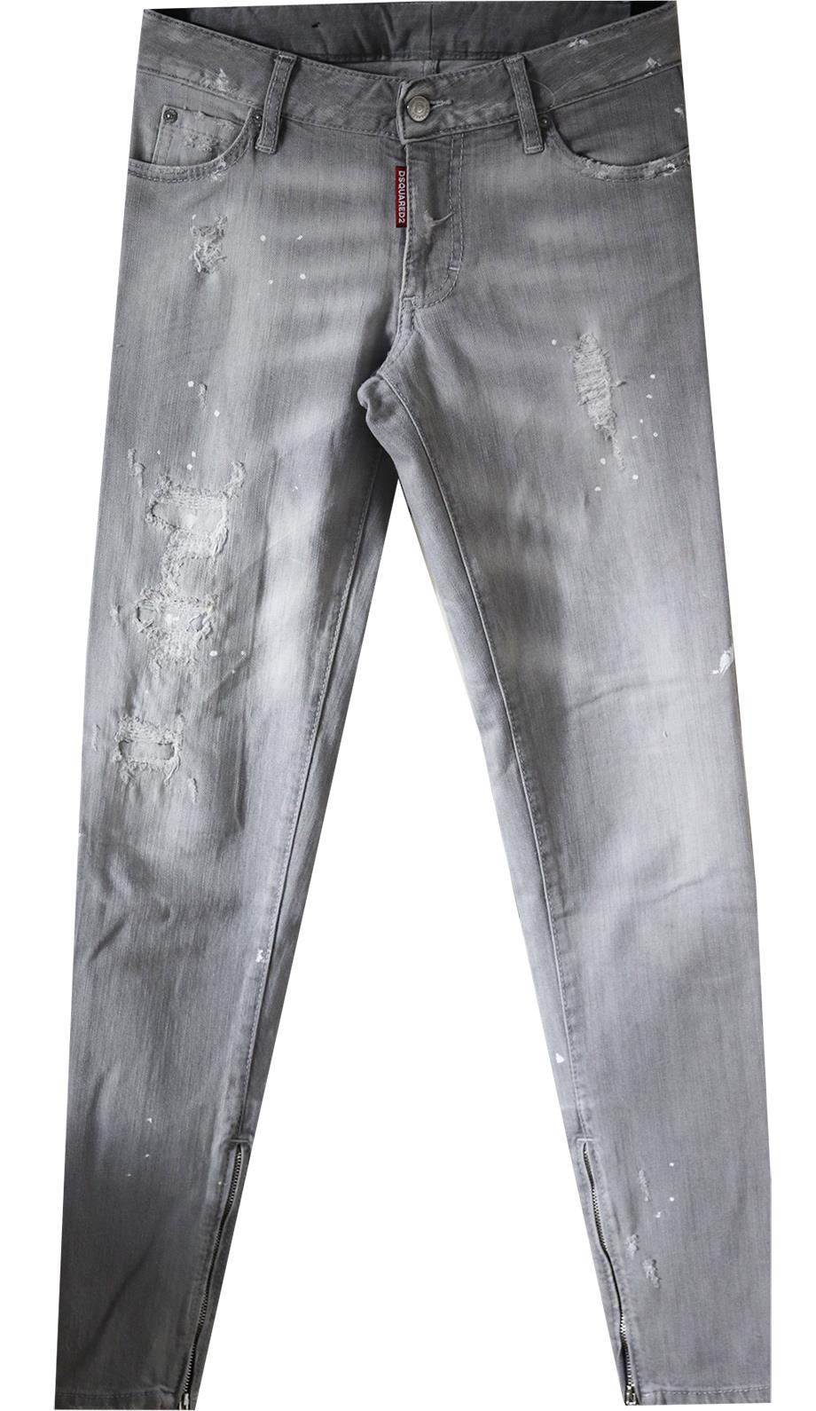 DSQUARED2 DISTRESSED LOW RISE SKINNY JEANS IT 38 UK 6