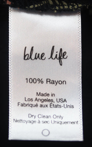 BLUE LIFE CUTOUT FLORAL PRINT CREPE MAXI DRESS SMALL