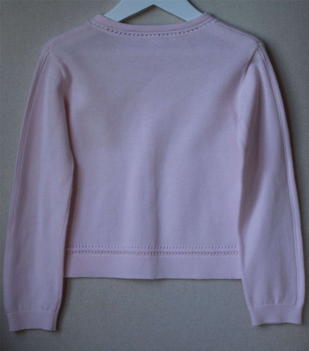 TARTINE ET CHOCOLAT PALE PINK COTTON KNITTED CARDIGAN 4 YEARS