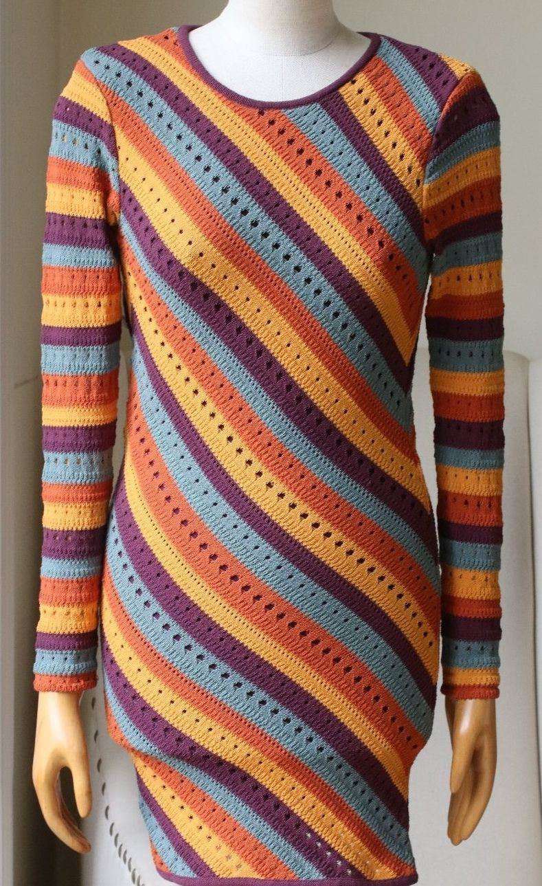 RONNY KOBO JULES STRIPE DRESS SMALL