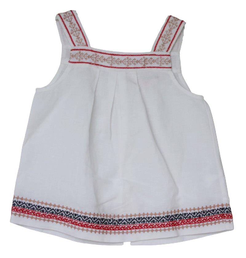 BONPOINT GIRLS WHITE EMBROIDERED SOLEIL TOP 4 YEARS