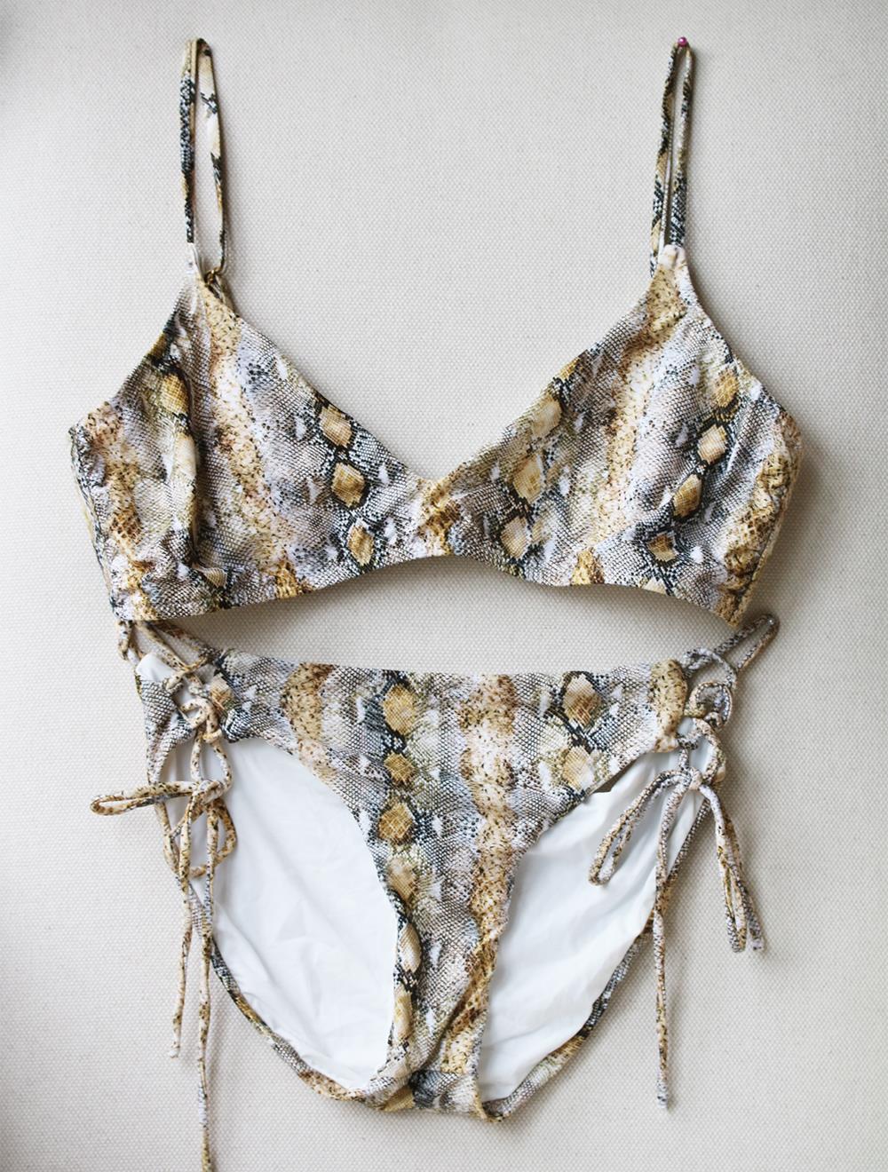 MELISSA ODABASH ELBA SNAKE PRINT BIKINI UK 12/14
