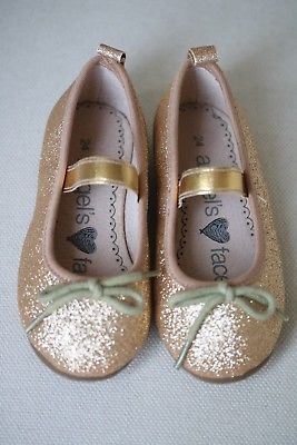 ANGEL'S FACE GIRLS GOLD GLITTER SHOES EU 24 UK 7
