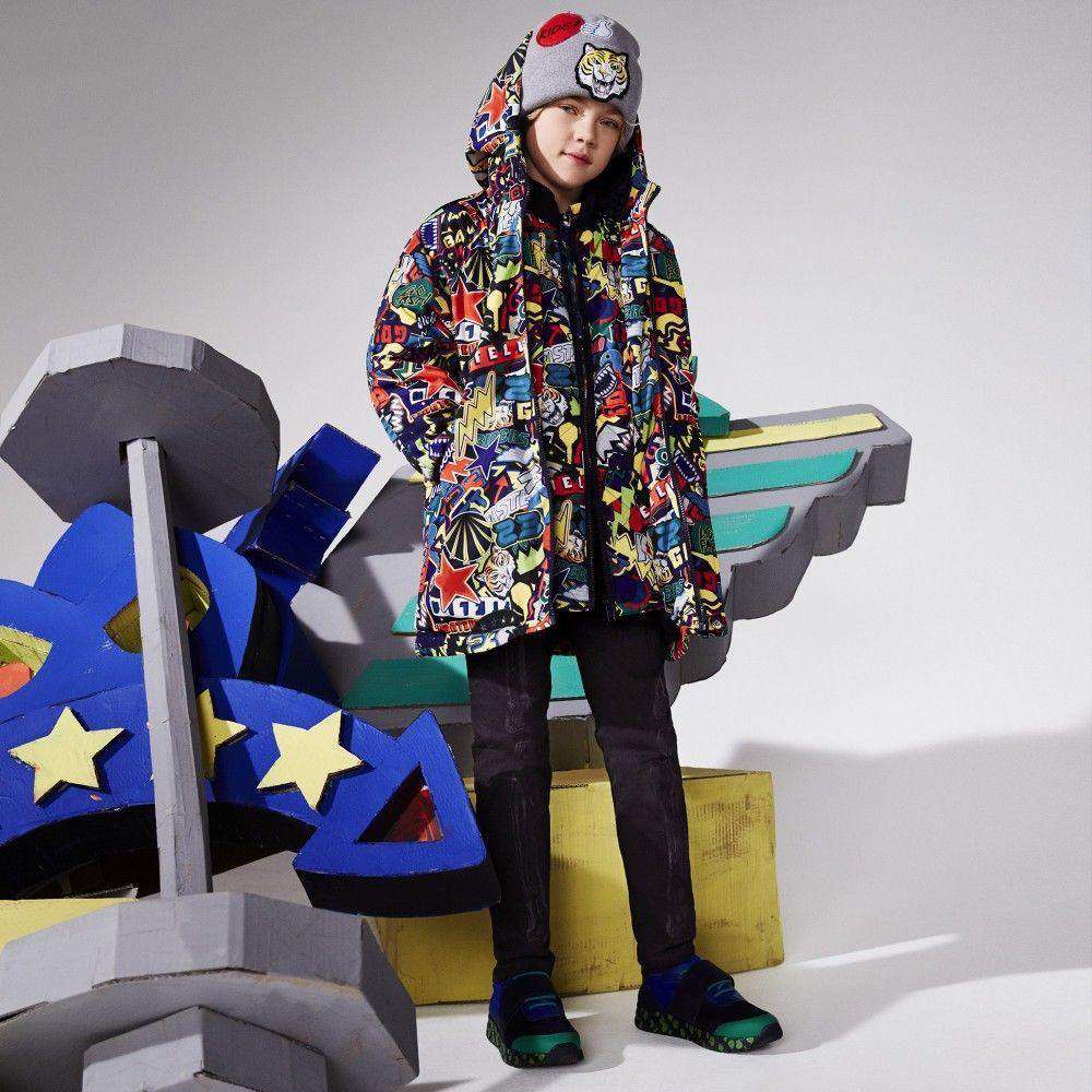 STELLA MCCARTNEY KIDS BABY BOYS STICKER PRINT SCOUT JACKET 18 MONTHS