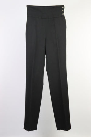 CHANEL WOOL STRAIGHT LEG PANTS FR 34 UK 6