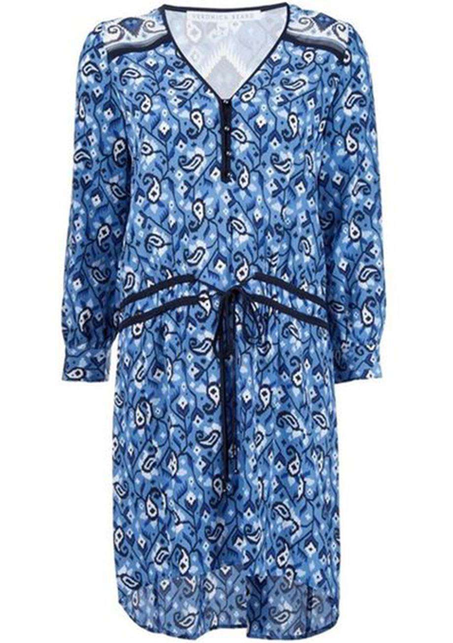 VERONICA BEARD VENICE PRINTED SILK MINI DRESS US 4 UK 8