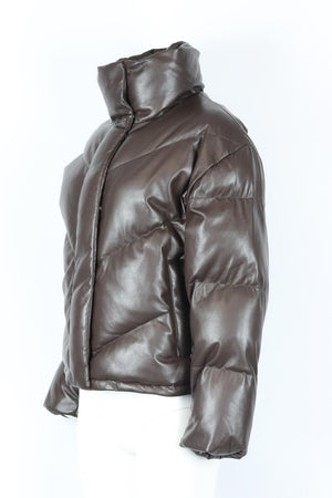 WILFRED QUILTED PADDED FAUX LEATHER JACKET XSMALL
