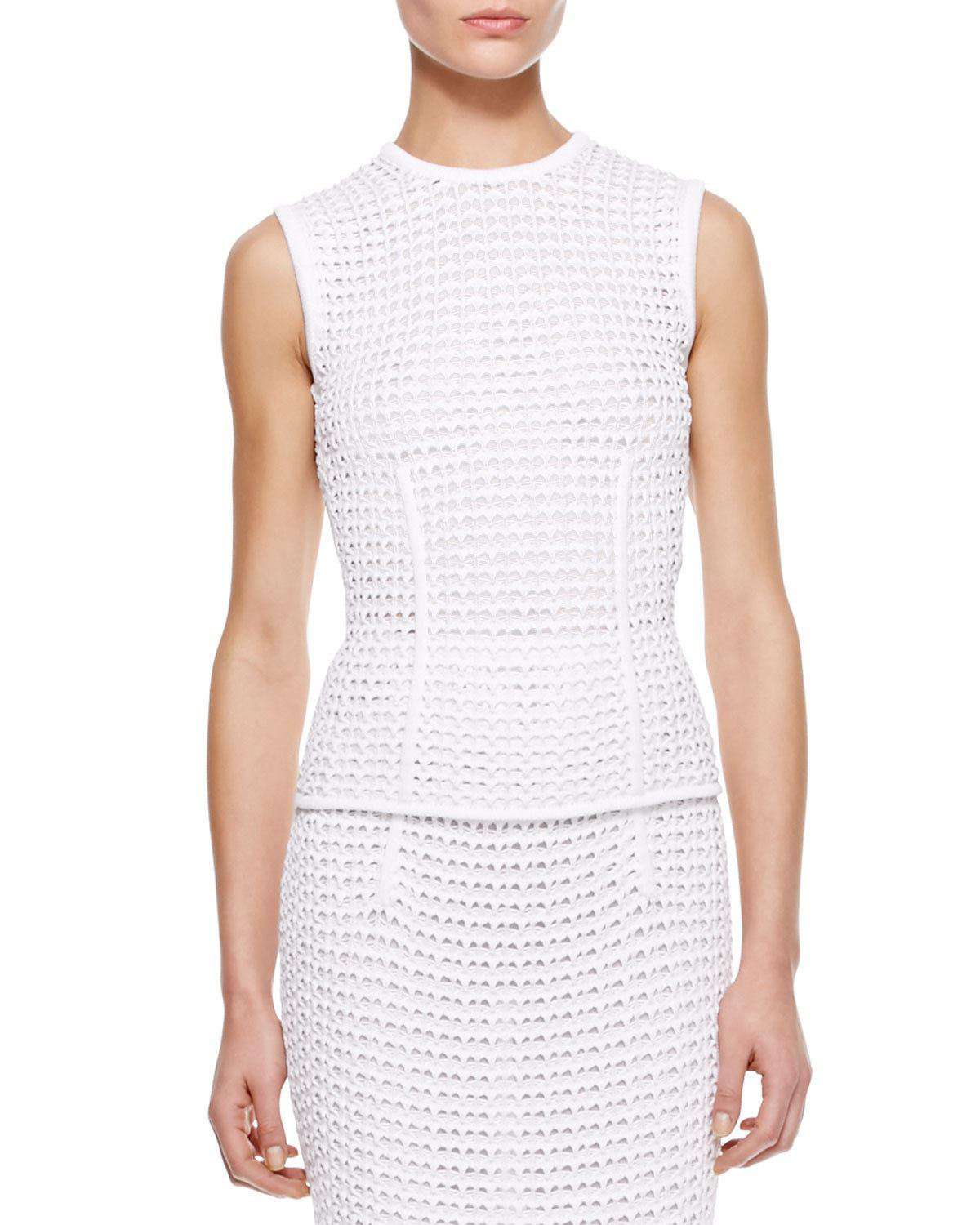 ALEXANDER WANG PEROXIDE CROCHET KNIT TANK TOP SMALL