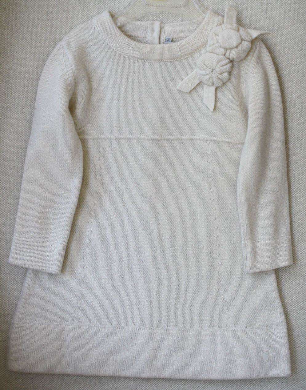BABY DIOR CREAM CASHMERE BLEND DRESS 24 MONTHS