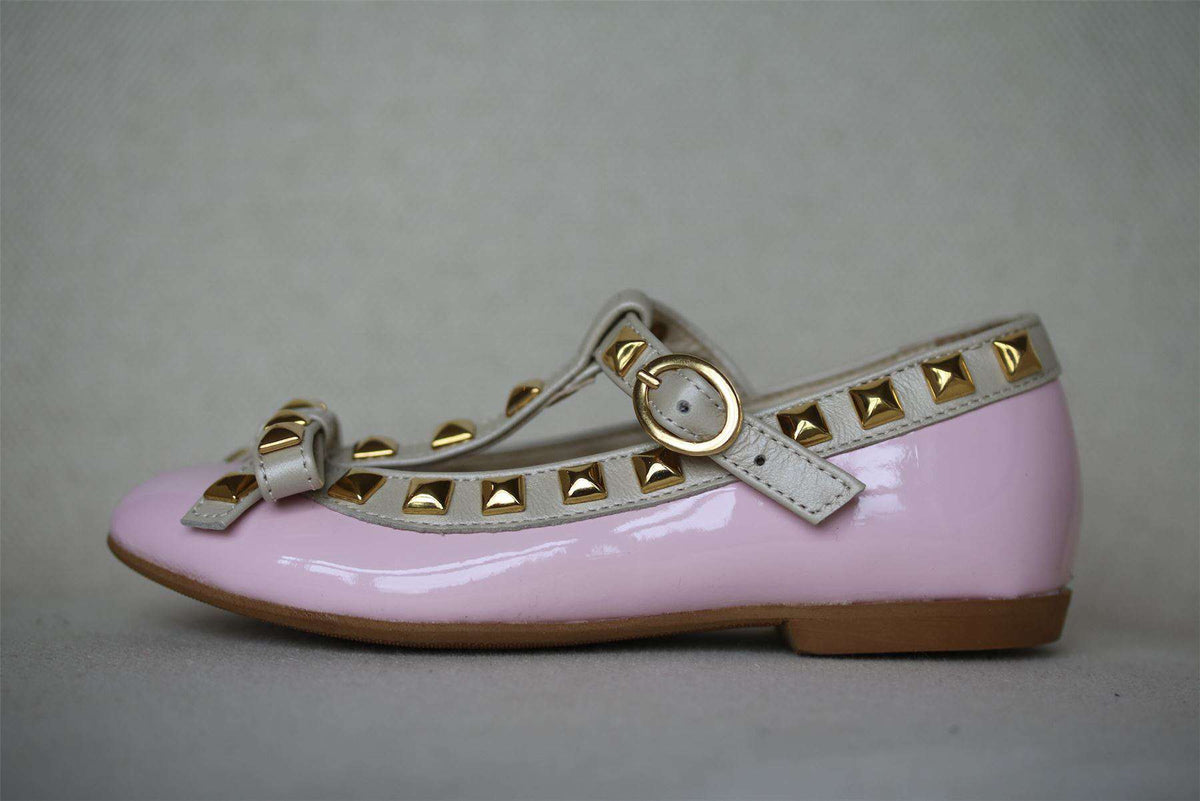 STEP2WO GIRLS PINK PATENT T-BAR SHOES EU 24 UK 7
