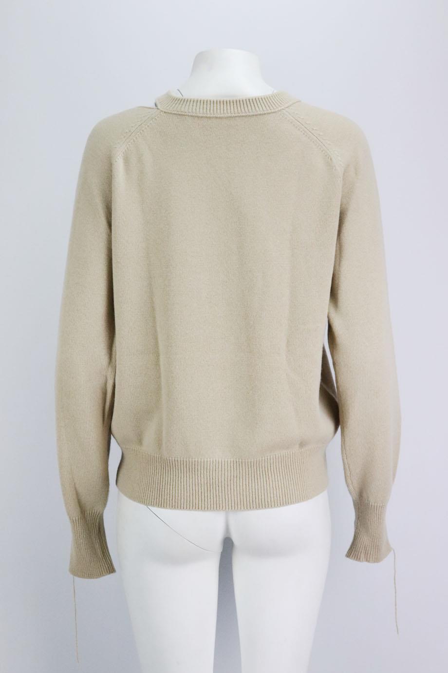 HELMUT LANG DISTESSED WOOL AND CASHMERE SWEATER SMALL