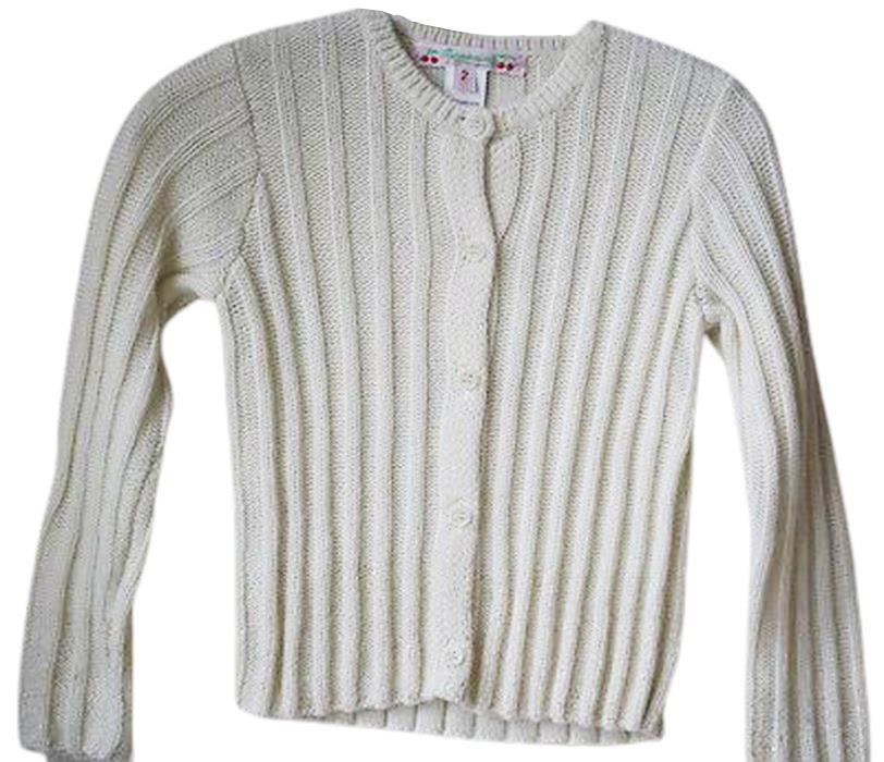 BONPOINT BABY CREAM WOOL ANGORA METALLIC RIBBED CARDIGAN 2 YEARS