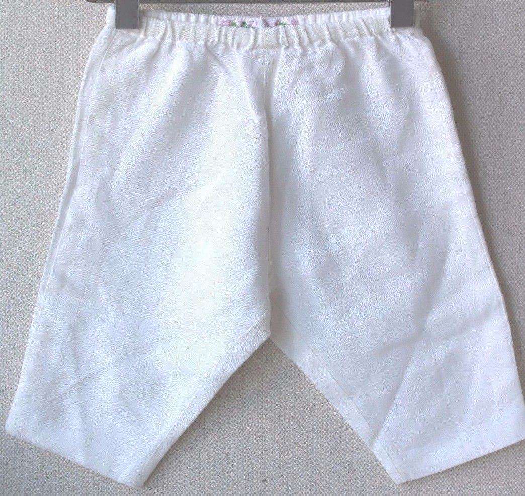 BONPOINT BABY CREAM LINEN DANDY TROUSERS 3 MONTHS