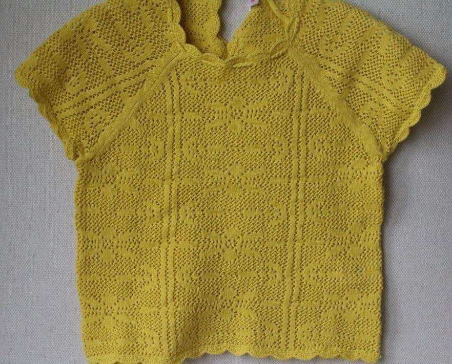 BONPOINT BABY CROCHET YELLOW SWEATER TOP 3 YEARS