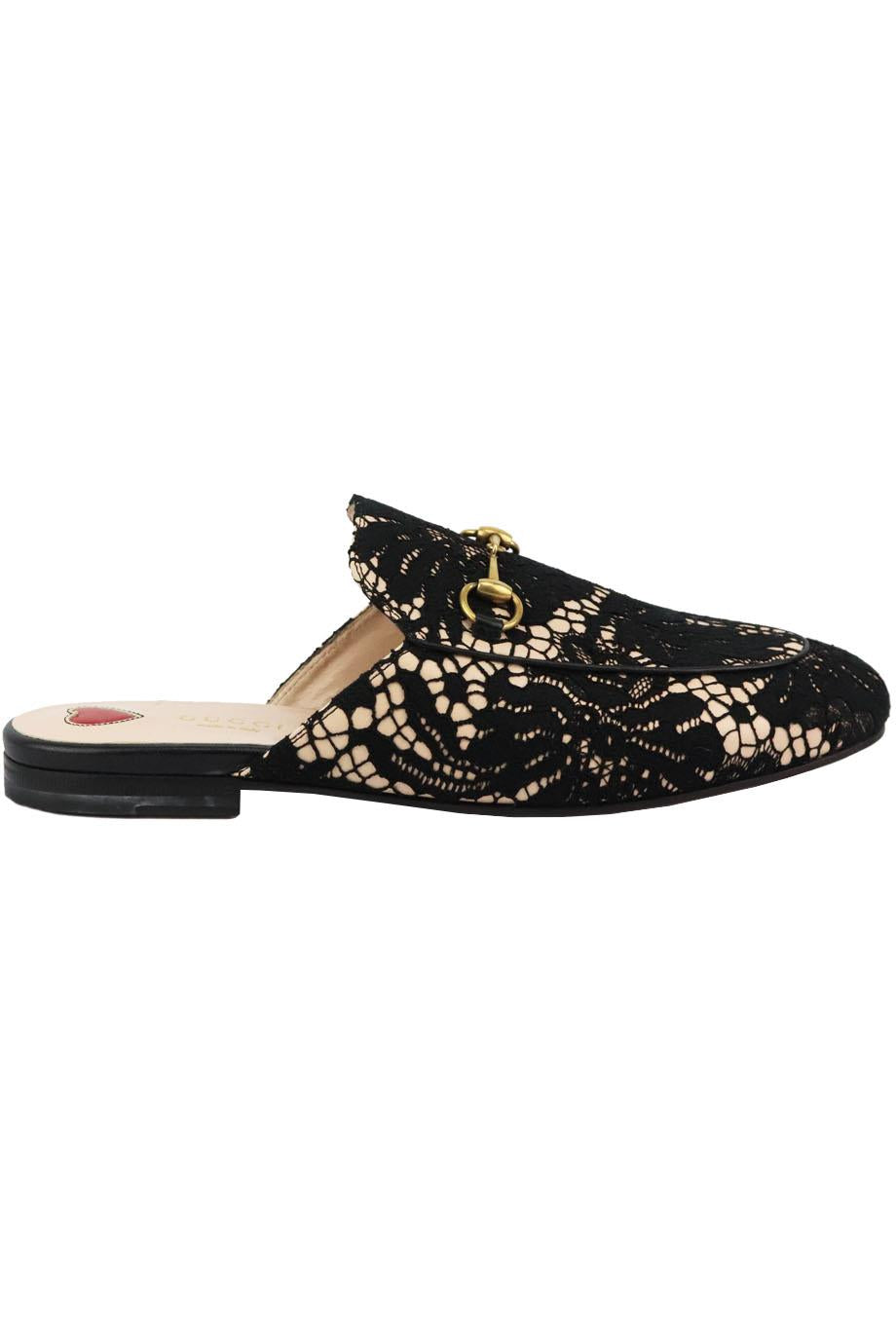 GUCCI PRINCETOWN HORSEBIT DETAILED LACE SLIPPERS EU 38.5 UK 5.5 US 8.5