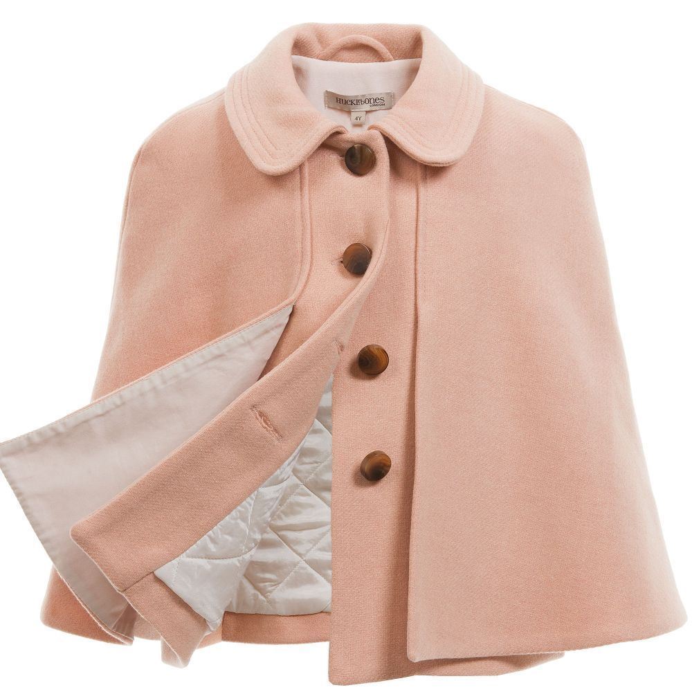 HUCKLEBONES LONDON GIRLS PINK WOOL CAPE 2 YEARS