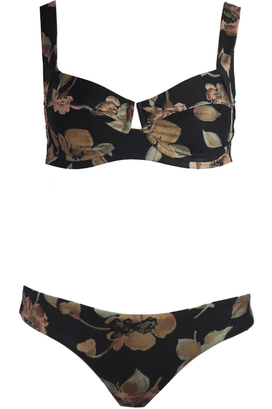 L*SPACE CAMELLIA FLORAL PRINT UNDERWIRED BIKINI LARGE
