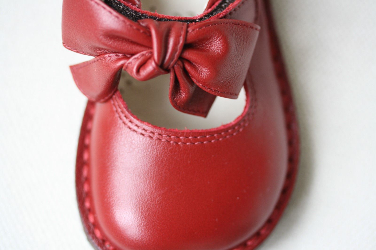 IL GUFO BABY RED LEATHER BOW SHOES EU 20 UK 4
