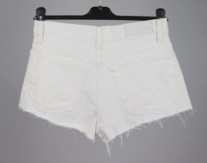 RE/DONE DISTRESSED HIGH WAISTED DENIM SHORTS W26 UK 8
