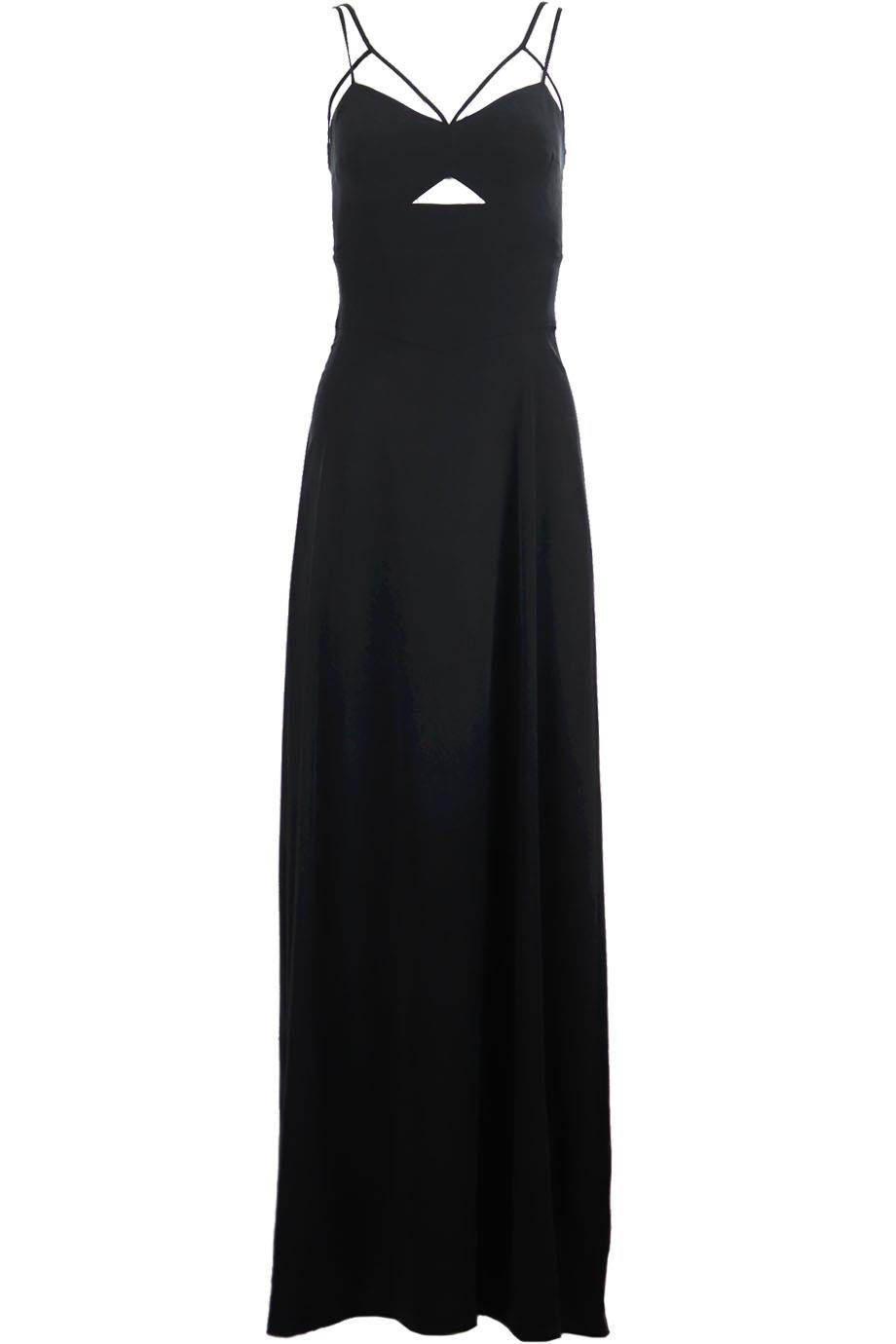 L'AGENCE ELSA CUTOUT WASHED SILK MAXI DRESS US 0 UK 4