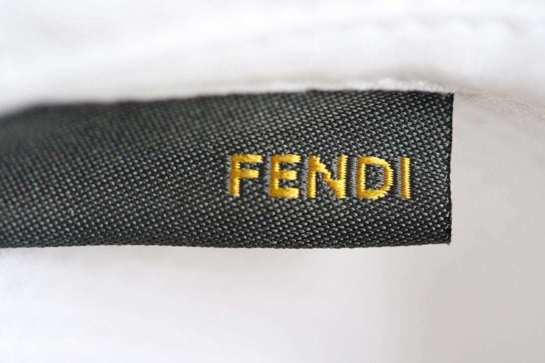 FENDI BABY WHITE ZUCCA TRIM COTTON DRESS 3 MONTHS