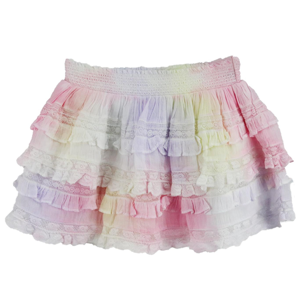 LOVESHACKFANCY KIDS GIRLS TIE DYED COTTON SKIRT 7-8 YEARS