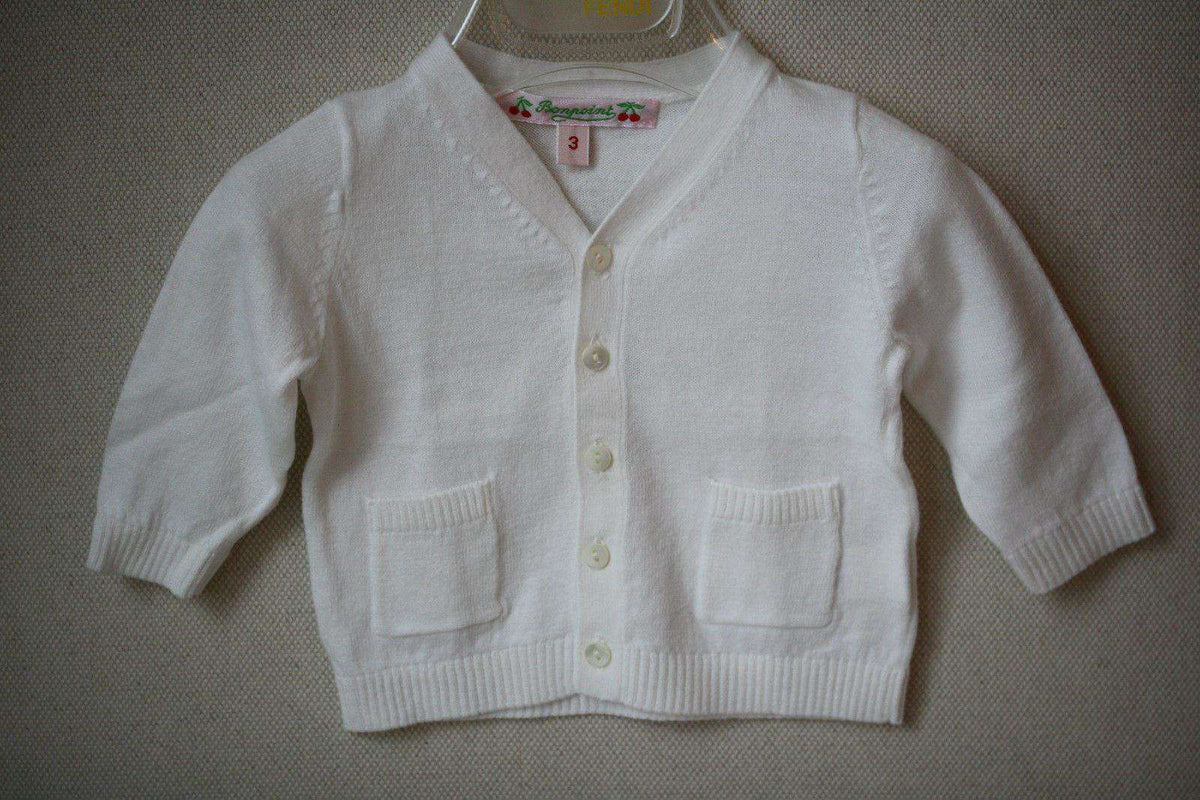 BONPOINT BABY CREAM COTTON CARDIGAN 3 MONTHS