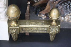 JAMB PAIR OF LOUIS XVI CHENETS / FIRE DOGS