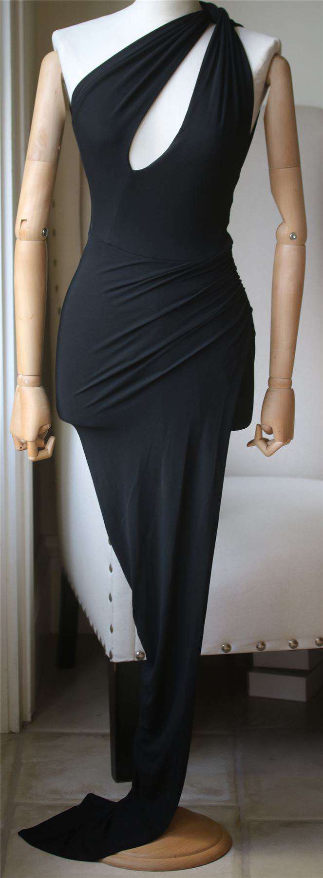 ALEXANDRE VAUTHIER CUTOUT ONE SHOULDER LONG DRESS FR 34 UK 6