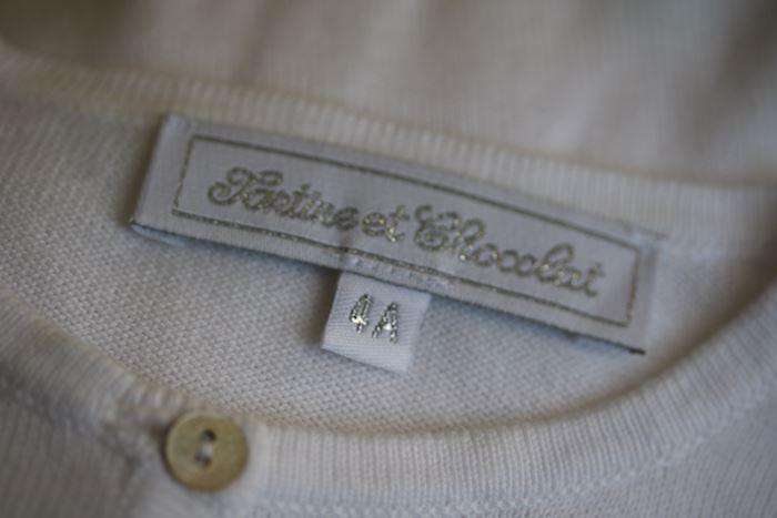 TARTINE ET CHOCOLAT GIRLS WHITE CARDIGAN 4 YEARS