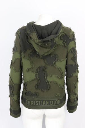CHRISTIAN DIOR 2020 CAMOUFLAGE INTARSIA CASHMERE BLEND HOODIE FR 44 UK 16