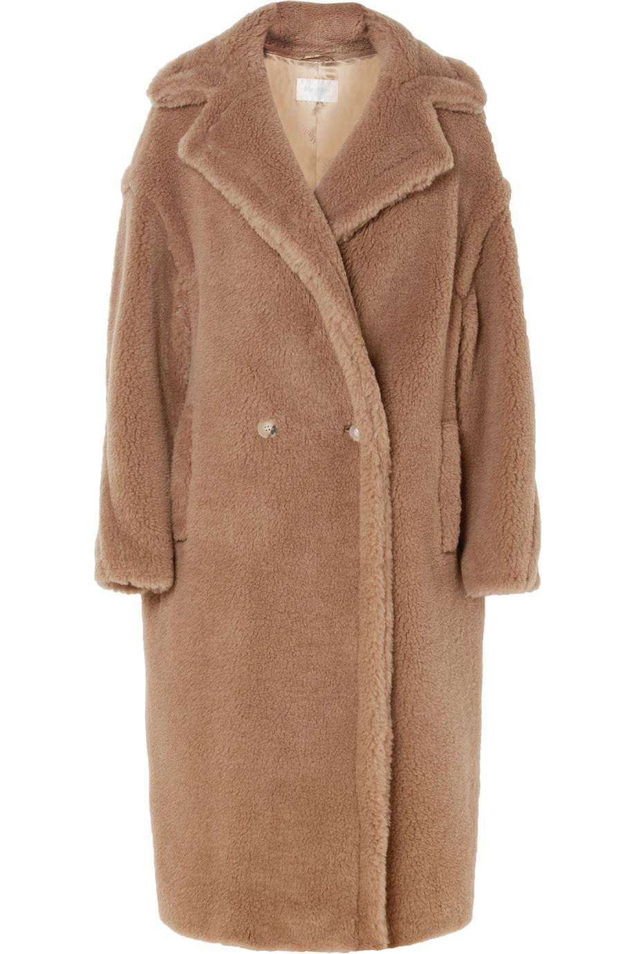 MAX MARA TEDDY BEAR CAMEL HAIR AND SILK BLEND COAT LARGE