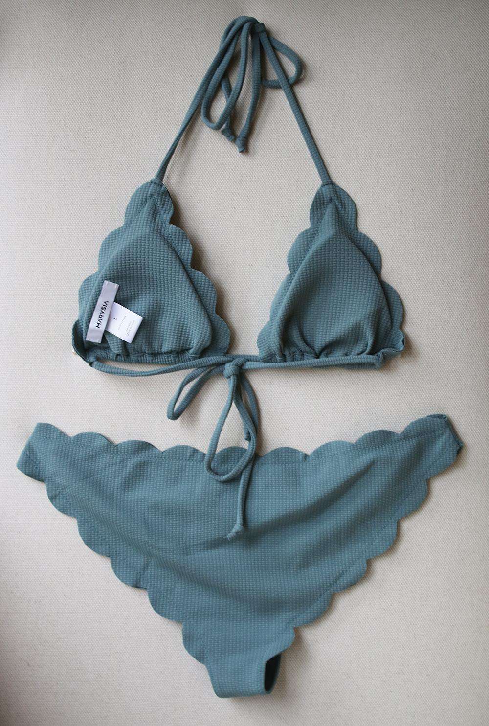 MARYSIA BROADWAY SCALLOPED TRIM TRIANGLE BIKINI LARGE
