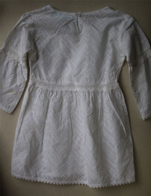 MELISSA ODABASH BABY GIRLS WHITE ZIG ZAG CROCHET DRESS 2 YEARS