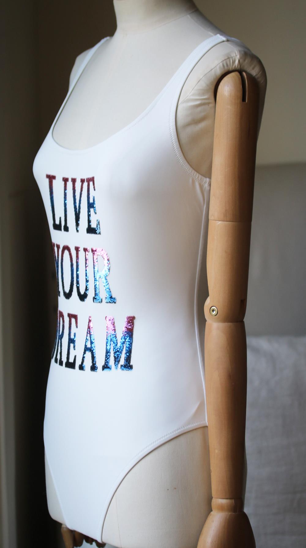 ALBERTA FERRETTI LIVE YOUR DREAM SEQUIN EMBELLISHED SWIMSUIT UK 10