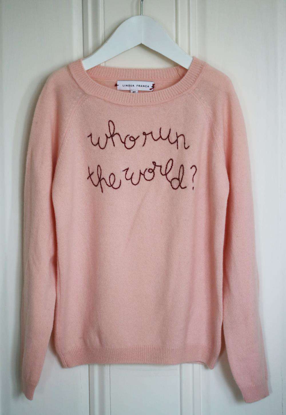 LINGUA FRANCA KIDS GIRLS EMBROIDERED CASHMERE SWEATER 6 YEARS