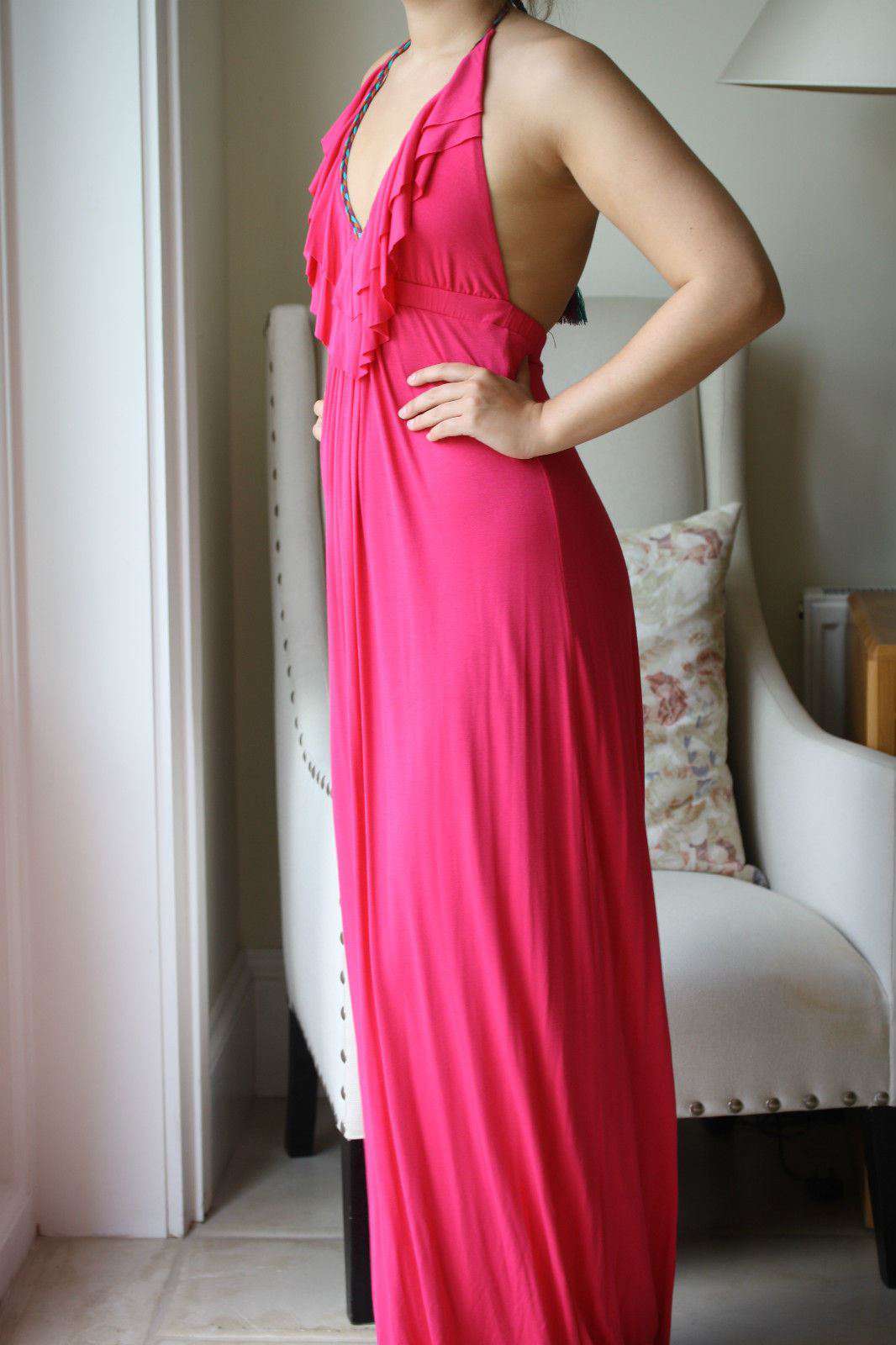 T BAGS FUSCHIA MAXI DRESS SMALL