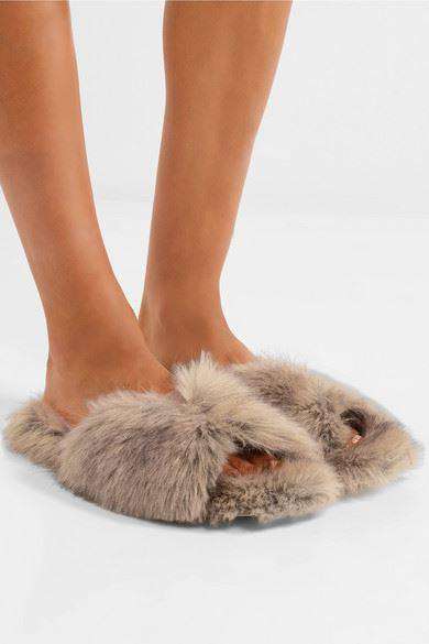 SIMONE ROCHA FAUX FUR SLIDES EU 38 UK 5 US 8