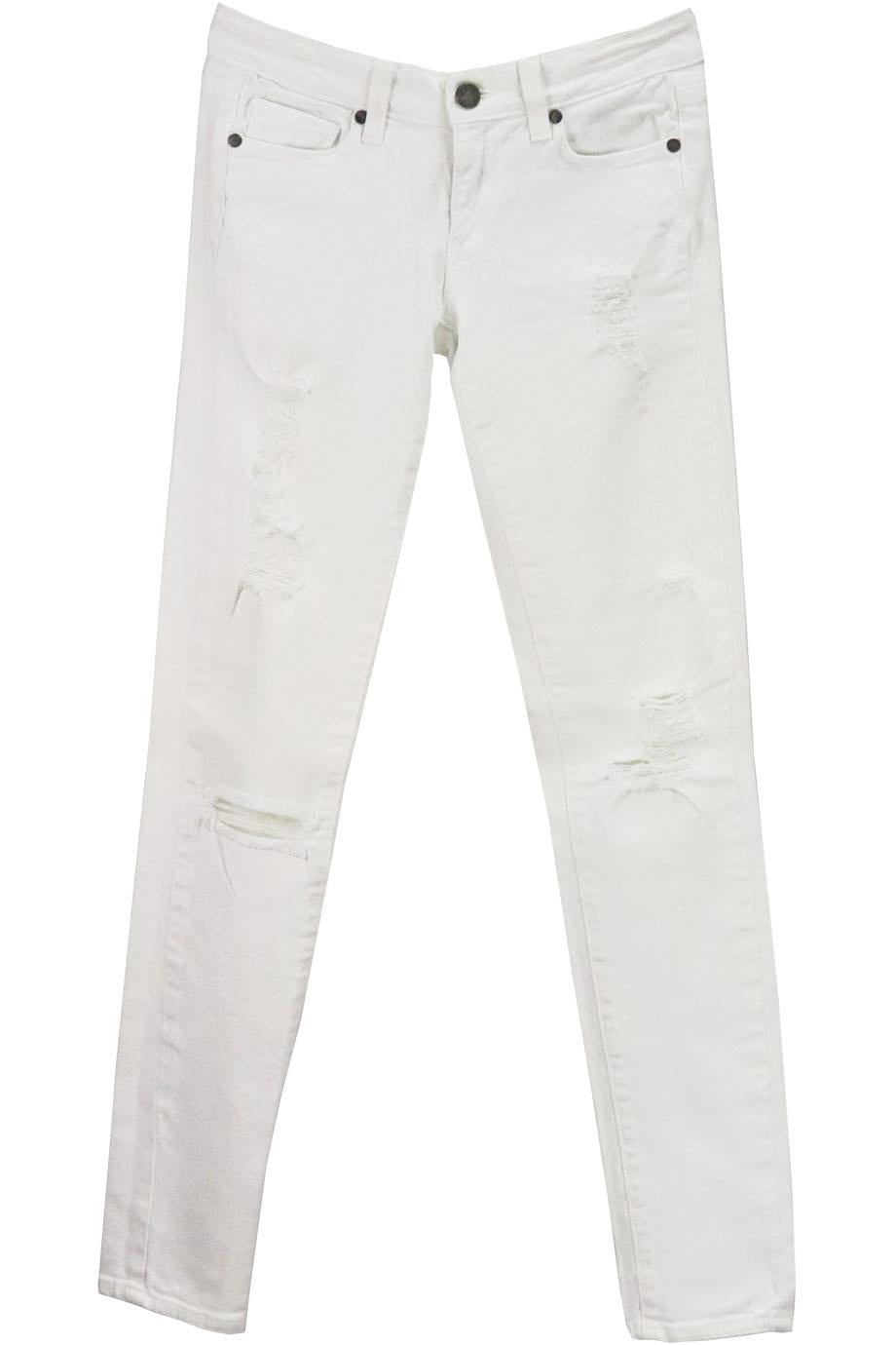 PAIGE VERDUGO DISTRESSED MIS RISE SKINNY JEANS W23 UK 4/6